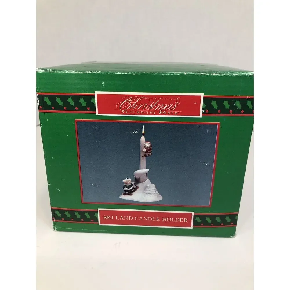House‎ of Lloyd Christmas Around the World Ski Land Candle Holder with Taper
